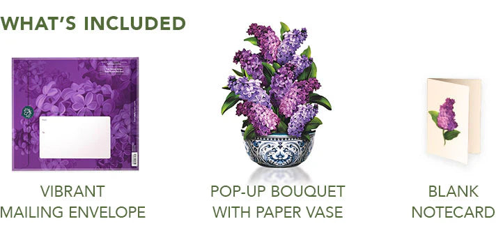 Garden Lilacs Pop-Up Greeting Card by FreshCut Paper