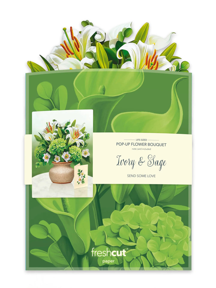 Ivory & Sage Pop-Up Card by FreshCut Paper