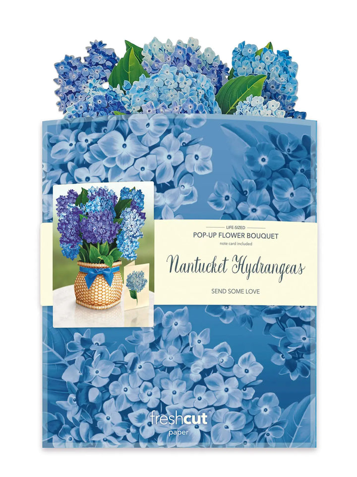 Nantucket Hydrangea Pop-Up Greeting Card by FreshCut Paper