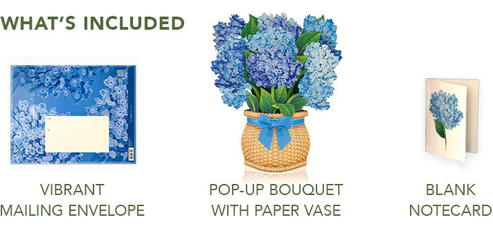 Nantucket Hydrangea Pop-Up Greeting Card by FreshCut Paper