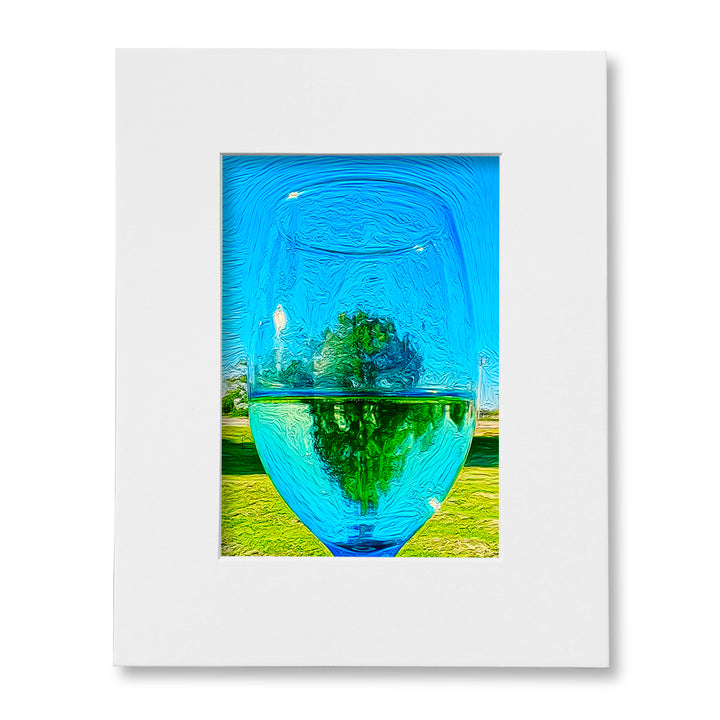 The "I Love Eureka" Photography Print Series - Pinot Grigio Reflections, Matted
