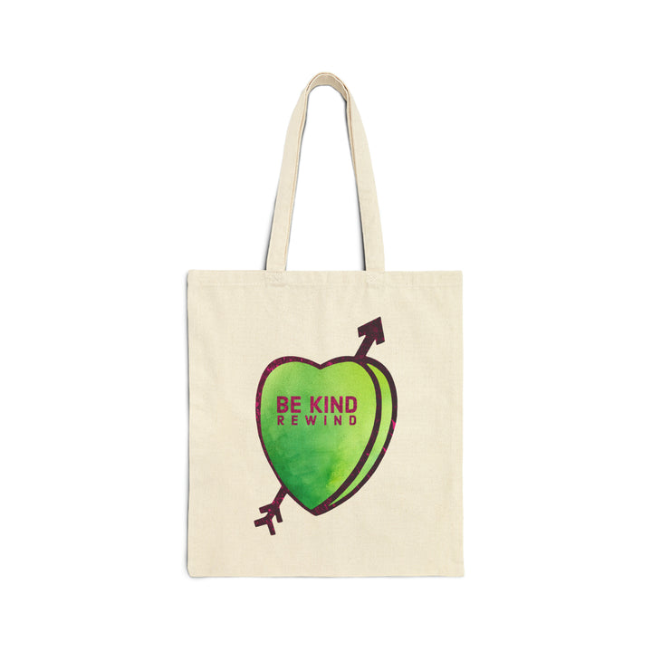 The Heart Division "BE KIND, REWIND"  Candid Candy Hearts Cotton Canvas Tote Bag