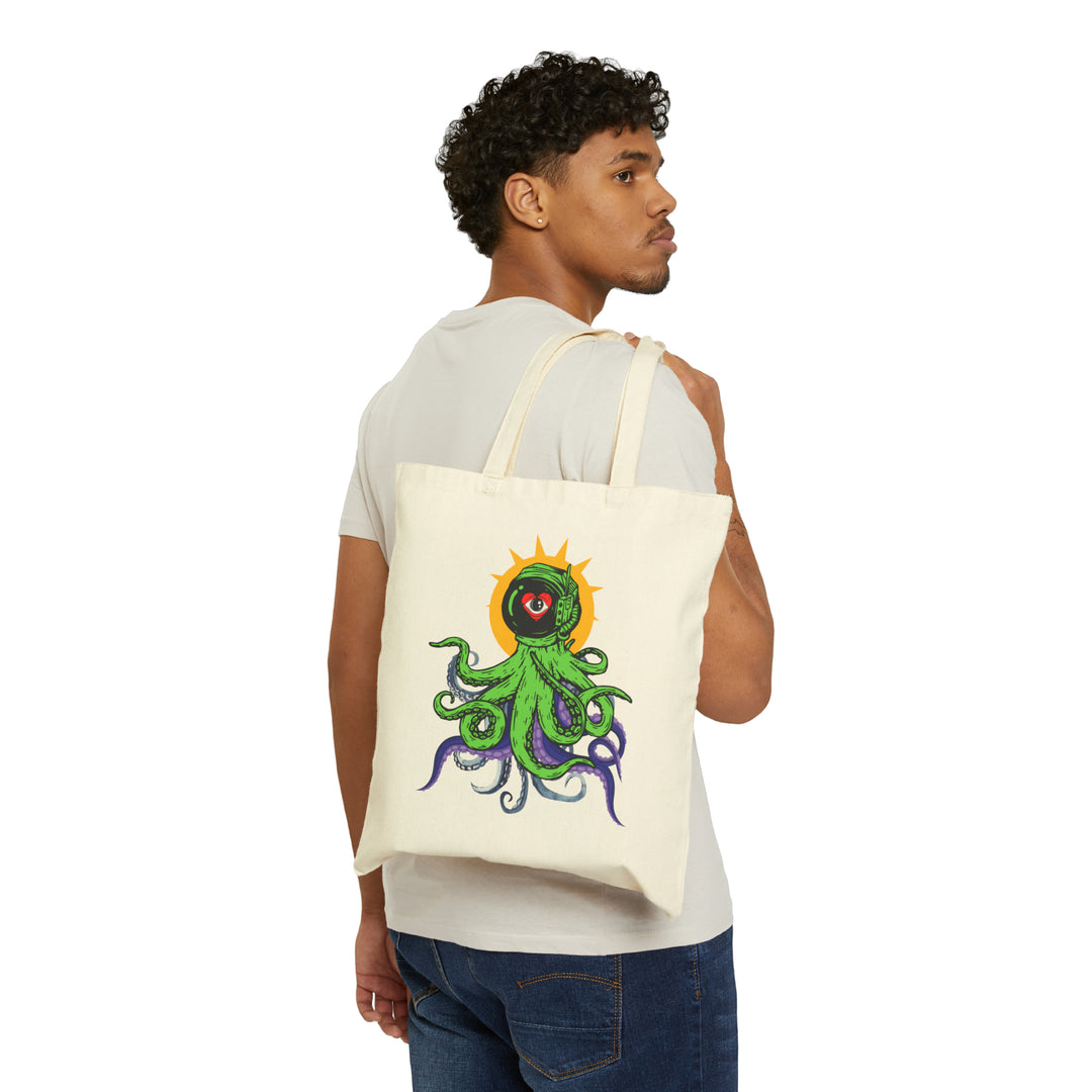 The Heart Division "I'm a lot weirder than you think" Octopus Astronaut Cotton Canvas Tote Bag