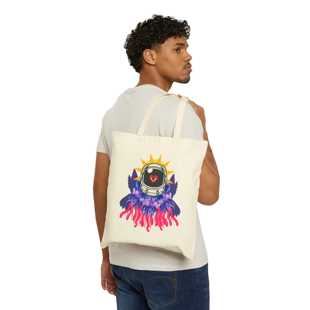 The Heart Division "I'm a lot weirder than you think" Jellyfish Astronaut Cotton Canvas Tote Bag