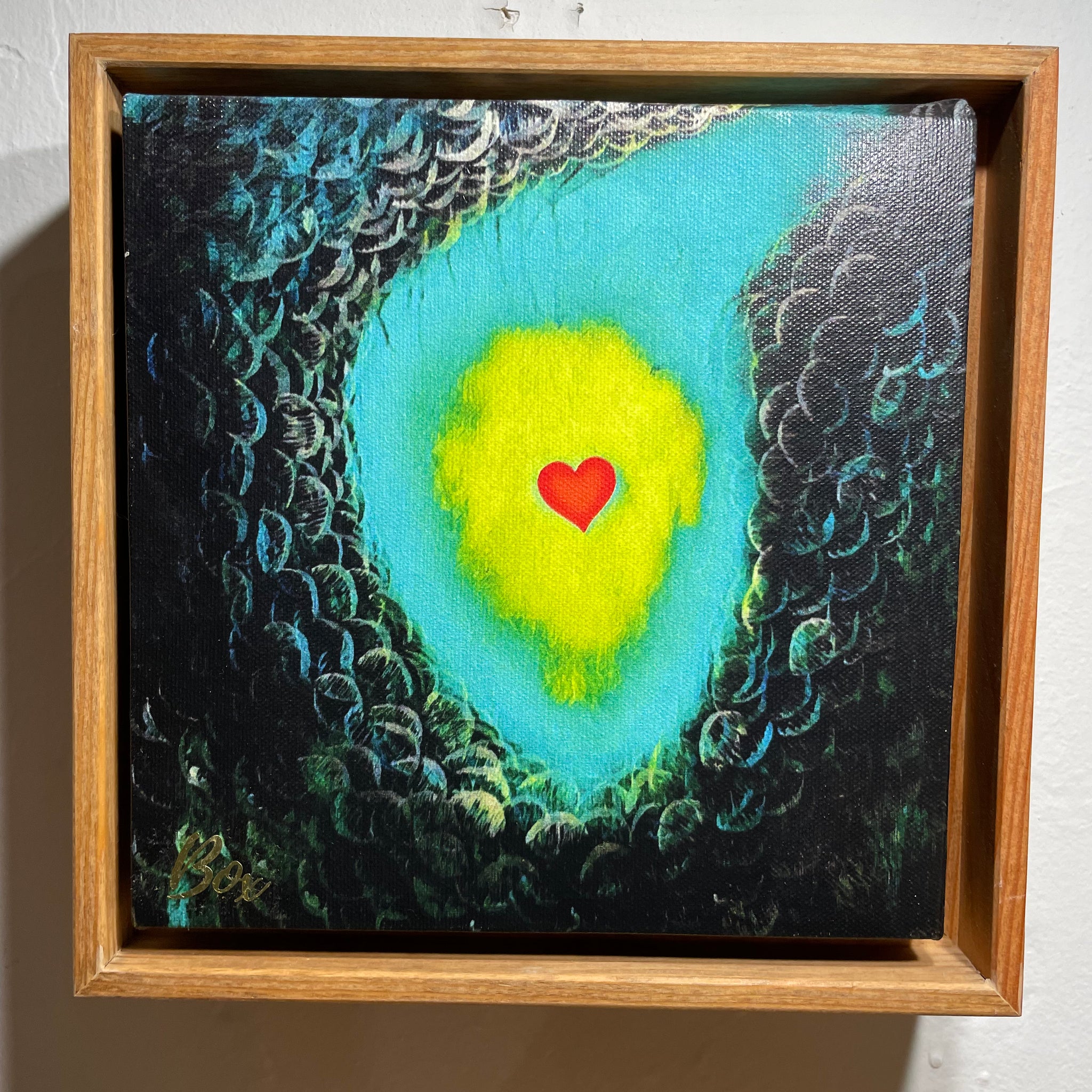 The Little Heart Series - "Enlightenment" Wood Framed Print 8"x8" (FPOS)