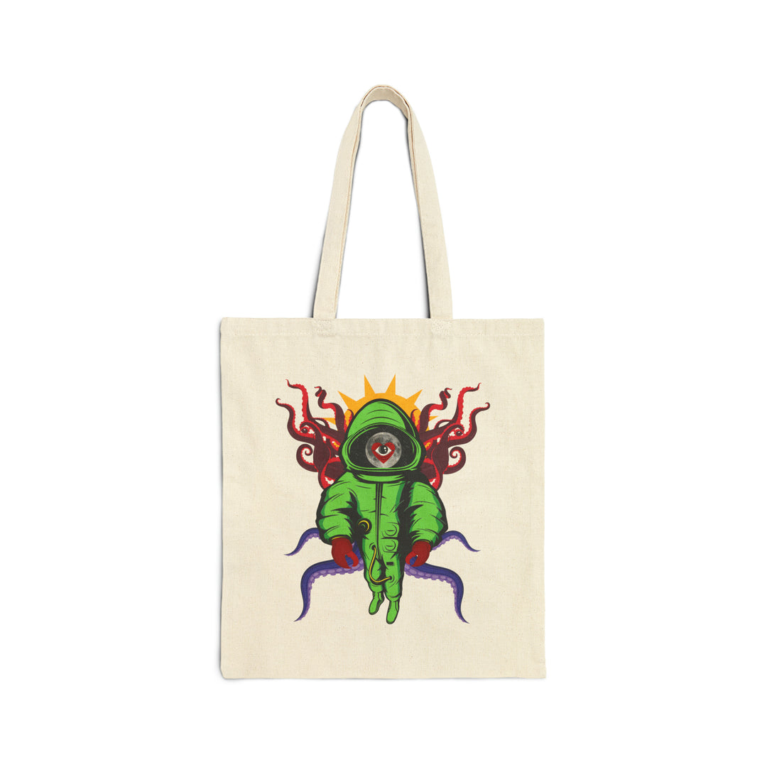 The Heart Division "I'm a lot weirder than you think" Moon Man Astronaut Cotton Canvas Tote Bag