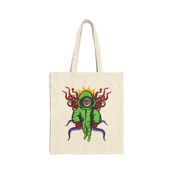 The Heart Division "I'm a lot weirder than you think" Moon Man Astronaut Cotton Canvas Tote Bag