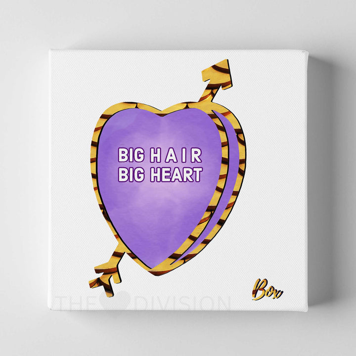 Candid Candy Hearts - "Big Hair, Big Heart" 8" x 8" Print
