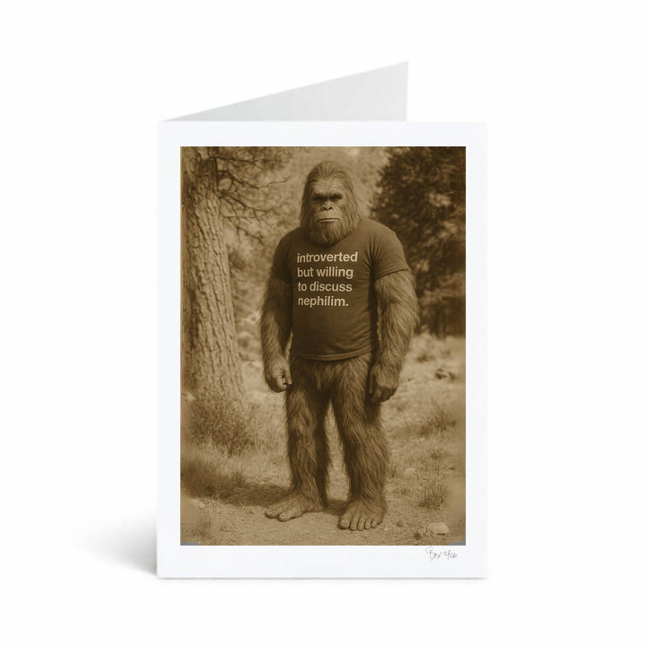 Unfiltered Affection Series #4 "Bigfoot Speaks Nephilim", 5x7 Matted Greeting Card Photo Print