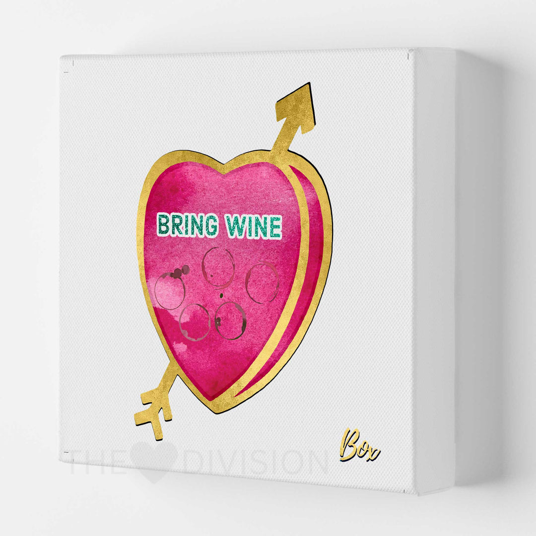 Candid Candy Hearts - "Bring Wine" 8" x 8" Print