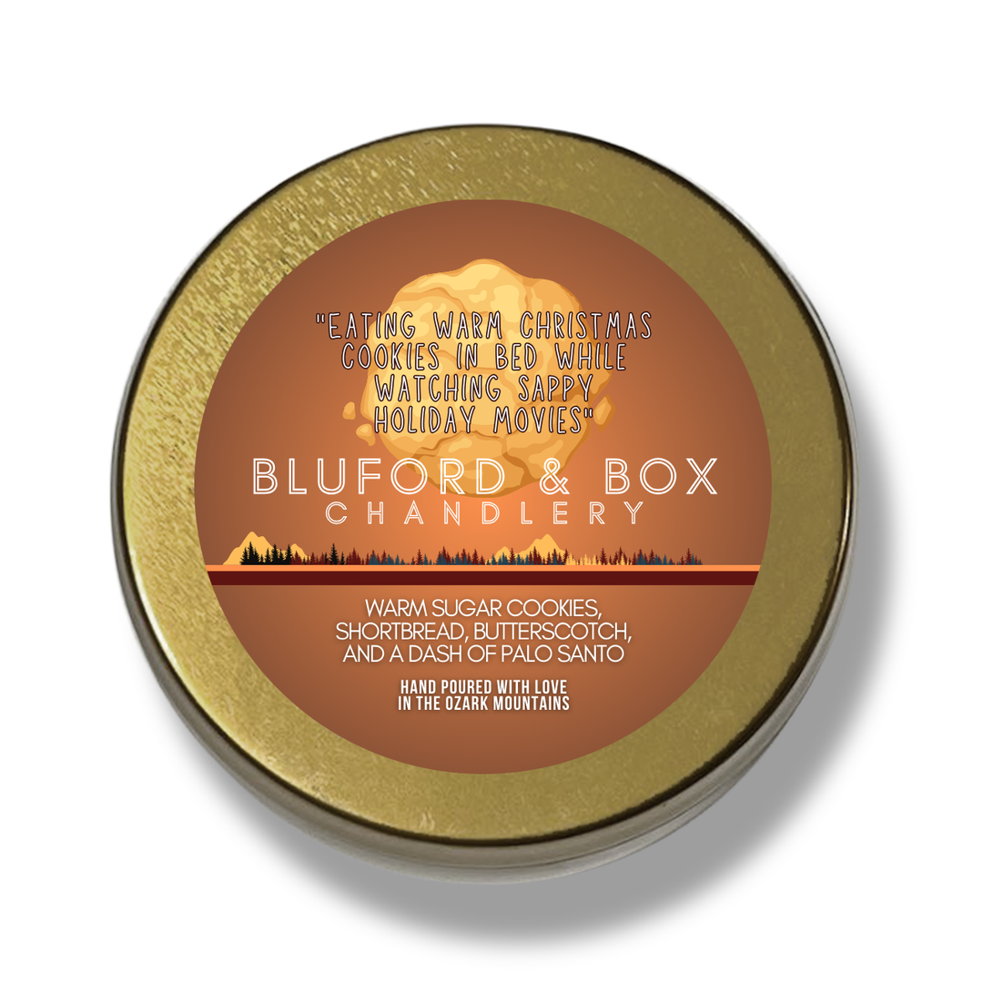 Bluford & Box Chandlery - "Eating Warm Christmas Cookies In Bed While Watching Sappy Holiday Movies" Candle, by The Heart Division