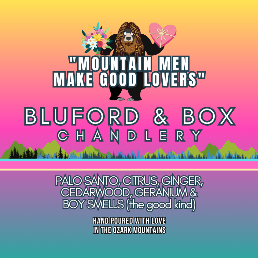 "Mountain Men Make Good Lovers" candle label image