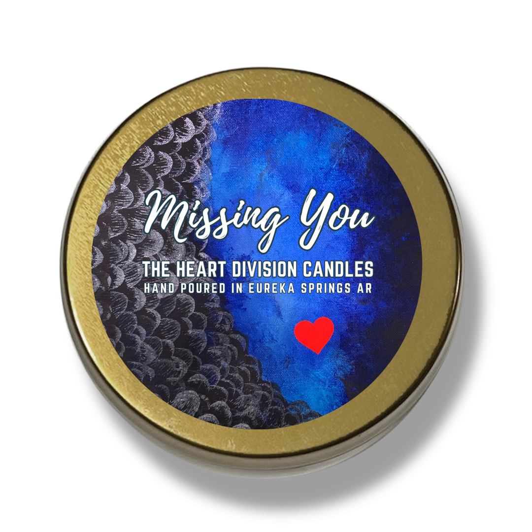 The Heart Division Missing You Hand Poured Candle Top