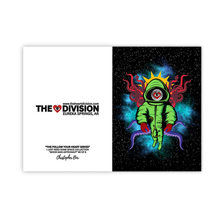 The "I Need some Space" Series Greeting Cards - Moon Man Astronaut