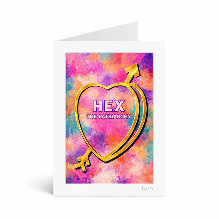 Hex the Patriarchy, Candid Candy Conversation Hearts, 5x7 Greeting Card | FREE USPS SHIPPING