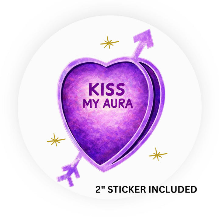 Kiss My Aura, Candid Candy Conversation Hearts, 5x7 Greeting Card | FREE USPS SHIPPING