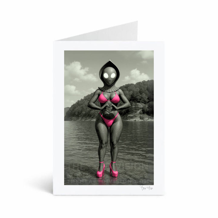 Cryptid Cookout Series, #1 Froglady Realness, 5x7 Greeting Card