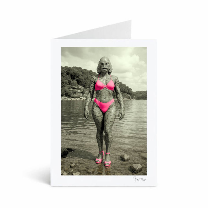 Cryptid Cookout Series, #6 Mistress Lagoon Realness, 5x7 Greeting Card