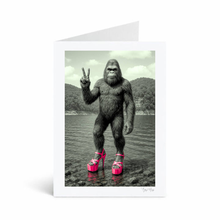 Cryptid Cookout Series, #8 Bigfoot Realness, 5x7 Greeting Card