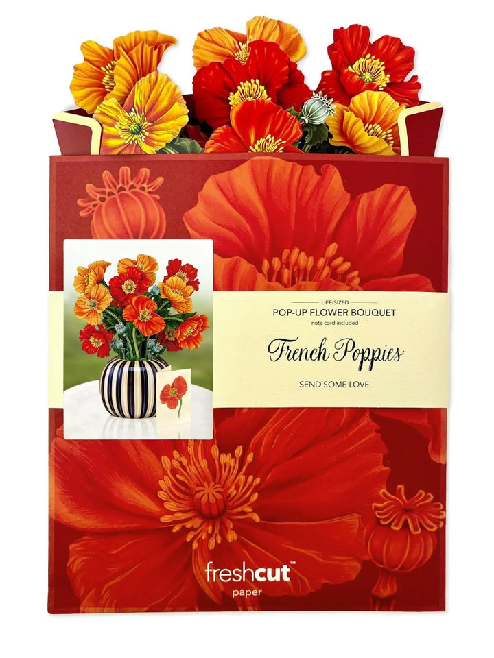 French Poppies Pop-Up Greeting Card by FreshCut Paper