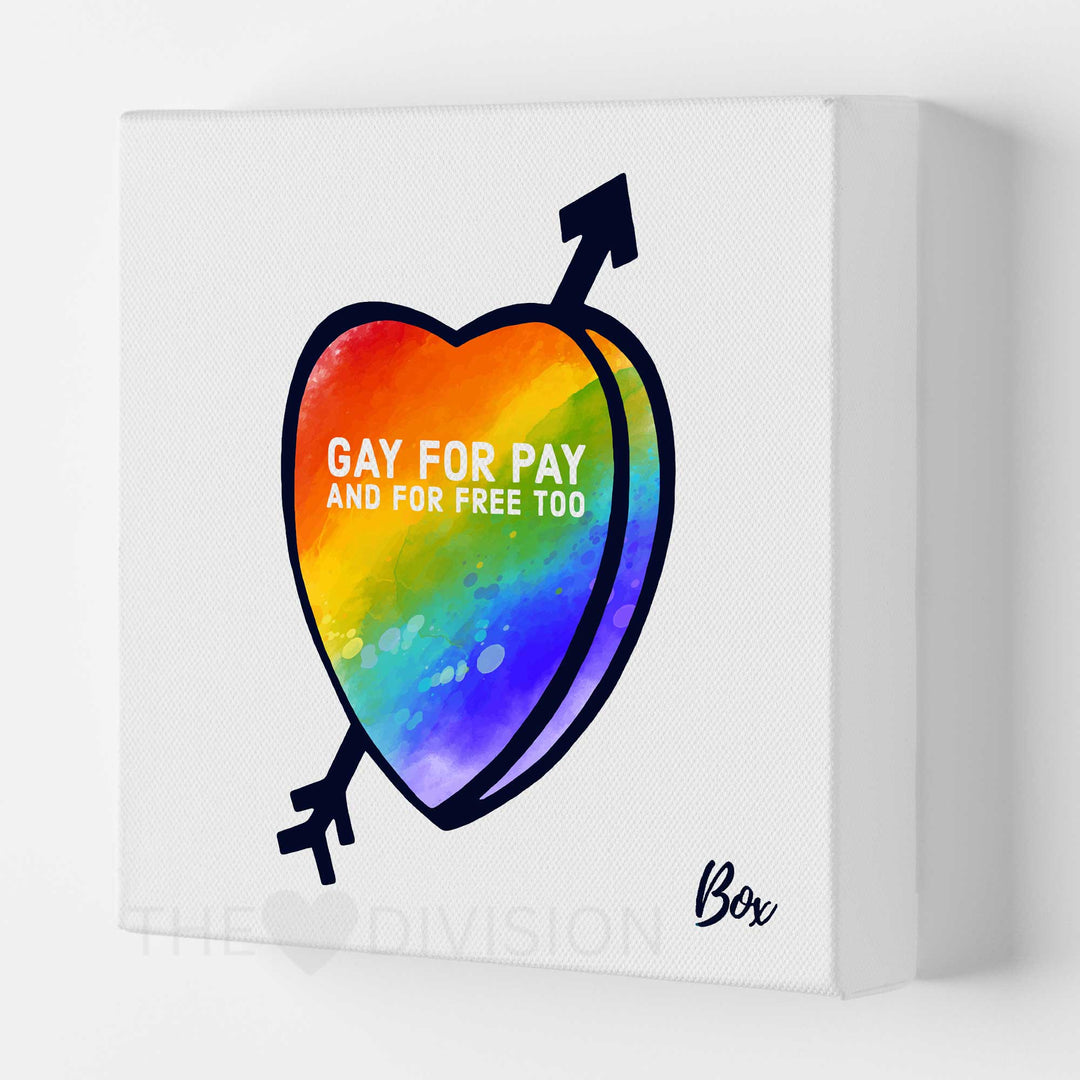Gay For Pay Candy Heart Print by Christopher Box main image