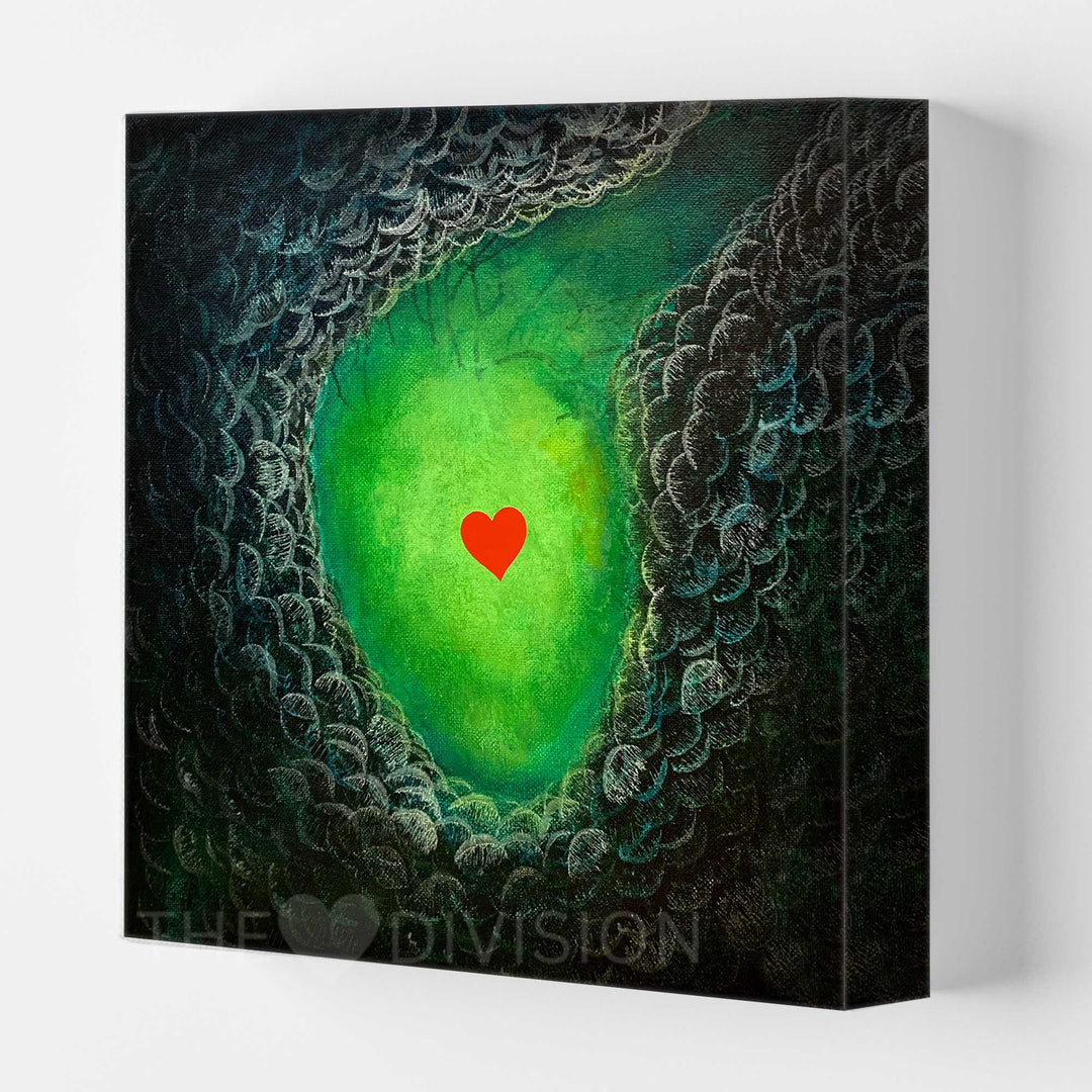 The "Follow Your Heart" Series - "Green Cave Heart #1"  - 8" x 8" Print