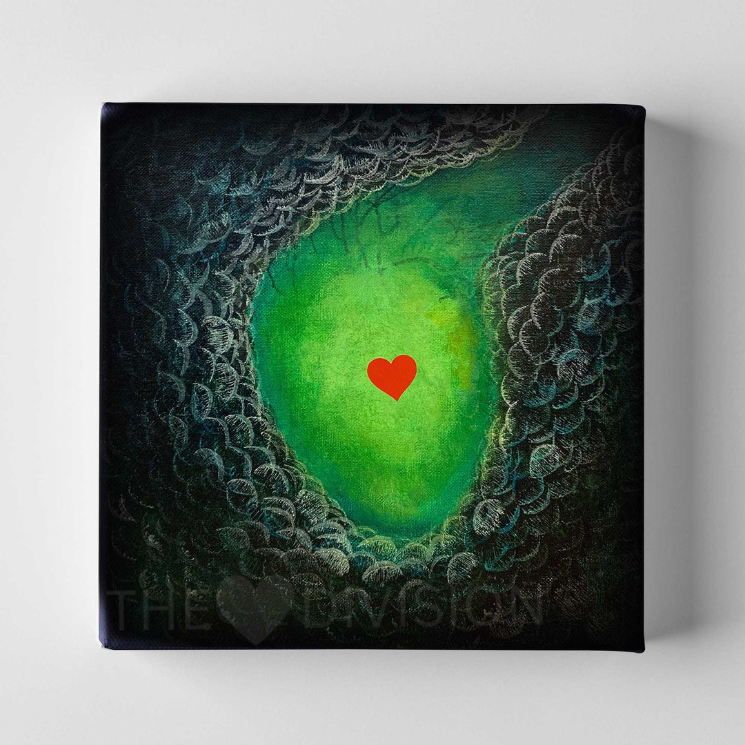 The "Follow Your Heart" Series - "Green Cave Heart #1"  - 8" x 8" Print