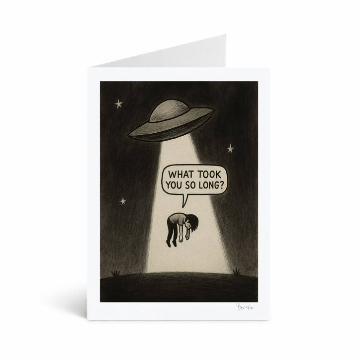 Unfiltered Affection Series - #3 "Hang in there UFO Rescue", 5x7 Matted Greeting Card Photo Print