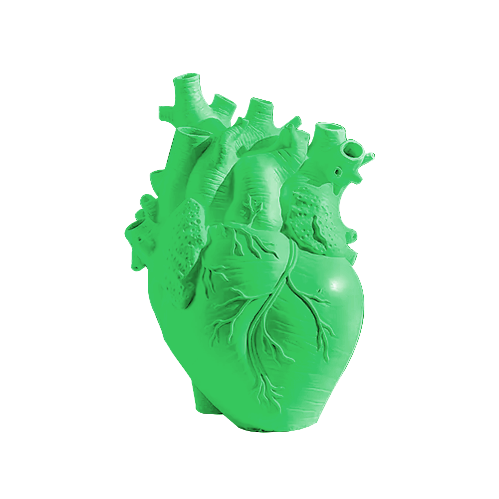 Human Heart Vase in green