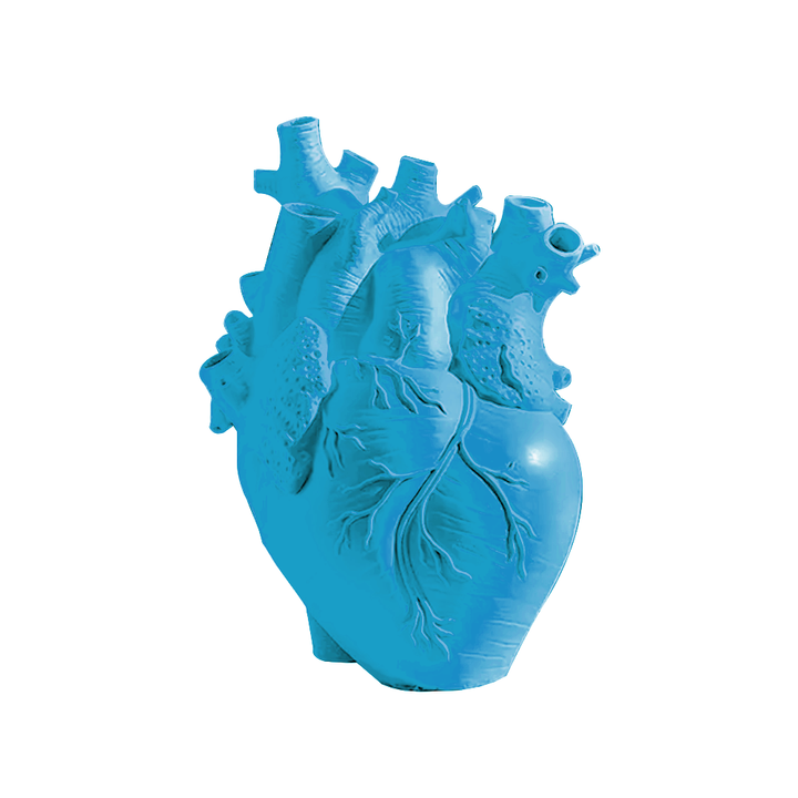 Human Heart Vase in light blue