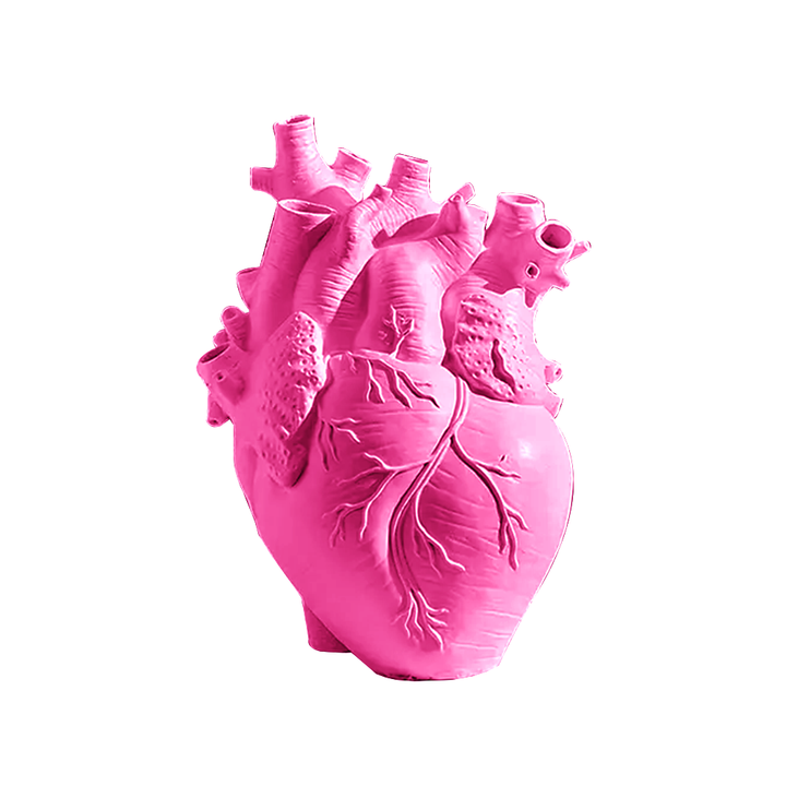 Human Heart Vase in pink