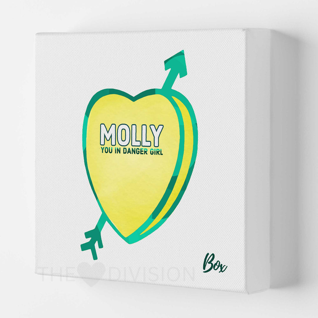 Candid Candy Hearts - "Molly, You In Danger Girl" 8" x 8" Print