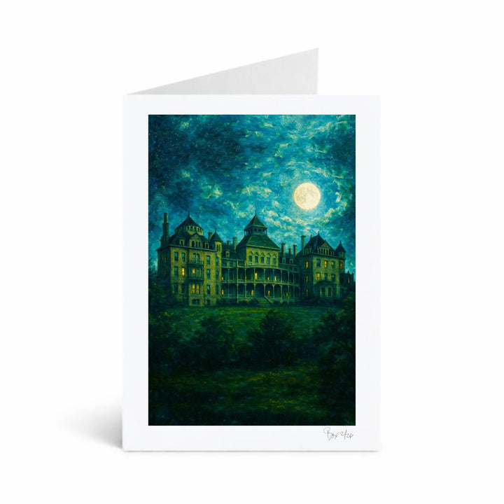 Moonlight Belongs to Dreamers: #4 Full Moon at the Crescent Hotel, 5x7 Greeting Card Print