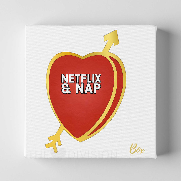 Candid Candy Hearts - "Netflix & Nap" 8" x 8" Print