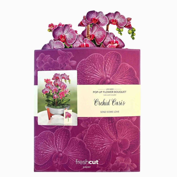 Orchid Oasis Pop-Up Greeting Card by FreshCut Paper