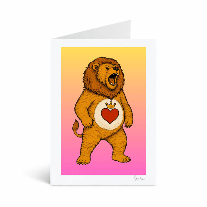 Real Life Care Bears Series, Lion Heart,5x7 Greeting Card