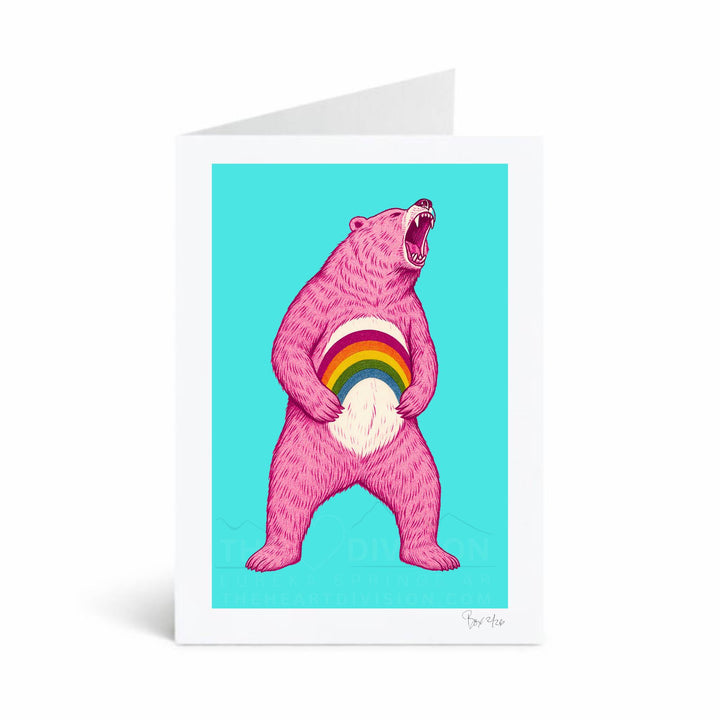 Real Life Care Bears Series, Rainbow Heart, 5x7 Greeting Card