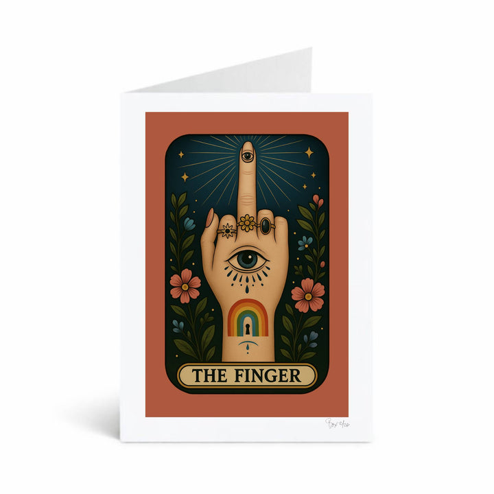 Unfiltered Affection Series #9 "The Finger Tarot Card", 5x7 Matted Greeting Card Photo Print