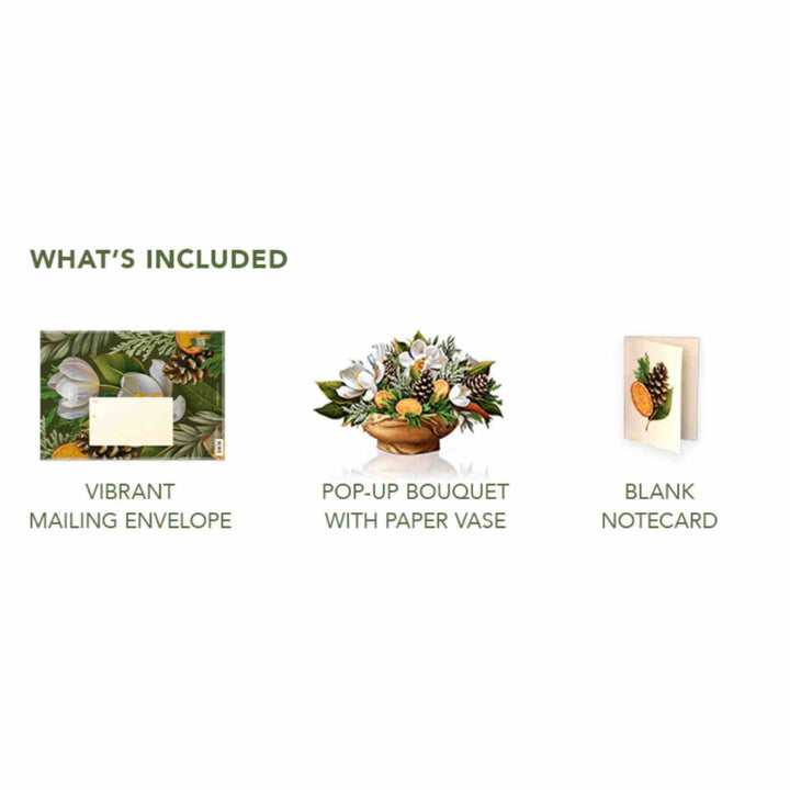 Winter Magnolia Pop-Up Greeting Card by FreshCut Paper