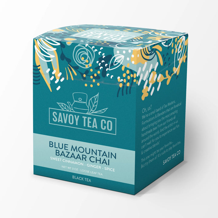 Blue Mountain Bazaar Loose Leaf Tea packaging