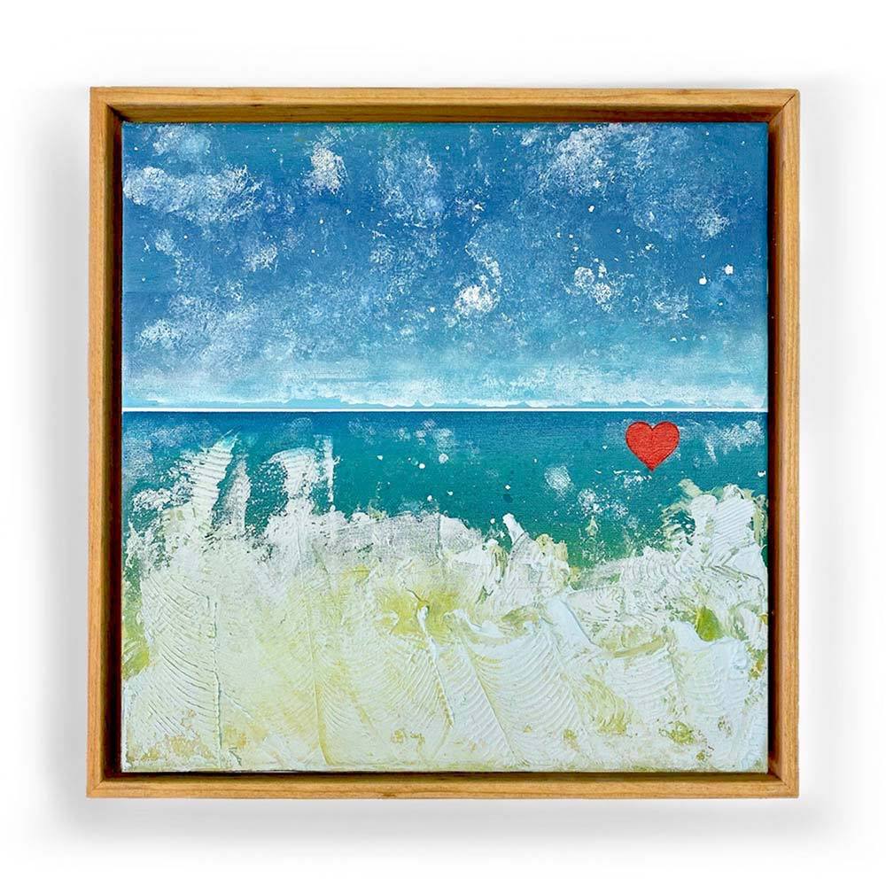 The Little Heart Series - Beach Heart #2 Original Acrylic 12"x12"