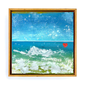 The Little Heart Series - Beach Heart #1  Original Acrylic 12"x12"