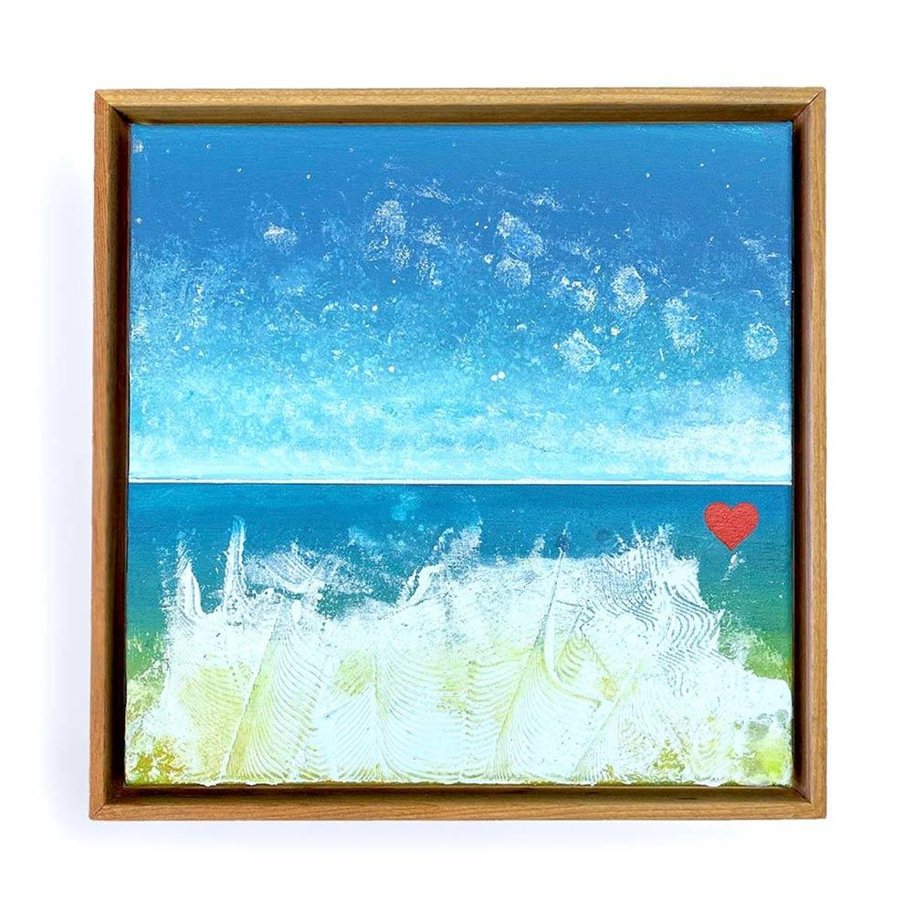 The Little Heart Series - Beach Heart #3 Original Acrylic 12"x12"