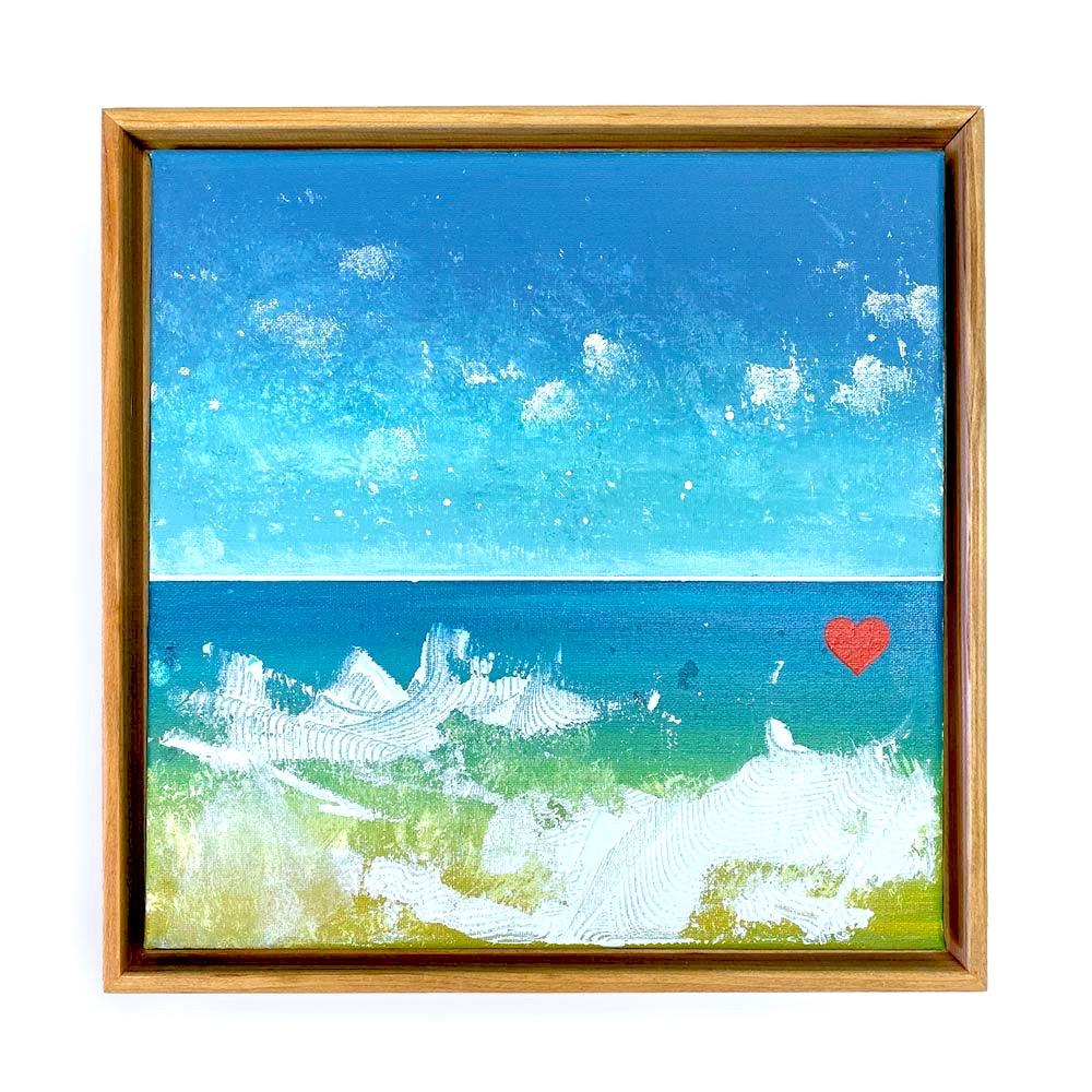 The Little Heart Series - Beach Heart #4  Original Acrylic 12"x12"