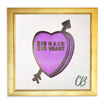 Candy Conversation Hearts - "Big Hair Big Heart" #2 Original Acrylic - Unframed 20"x 20"