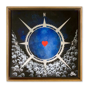 The Little Heart Series - Cave Heart Blue #1 Last Tag Original Acrylic 12"x12"