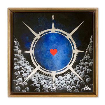 The Little Heart Series - Cave Heart Blue #1 Last Tag Original Acrylic 12
