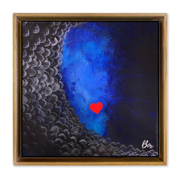 The Little Heart Series - Cave Heart Blue #2 Original Acrylic 12"x12"