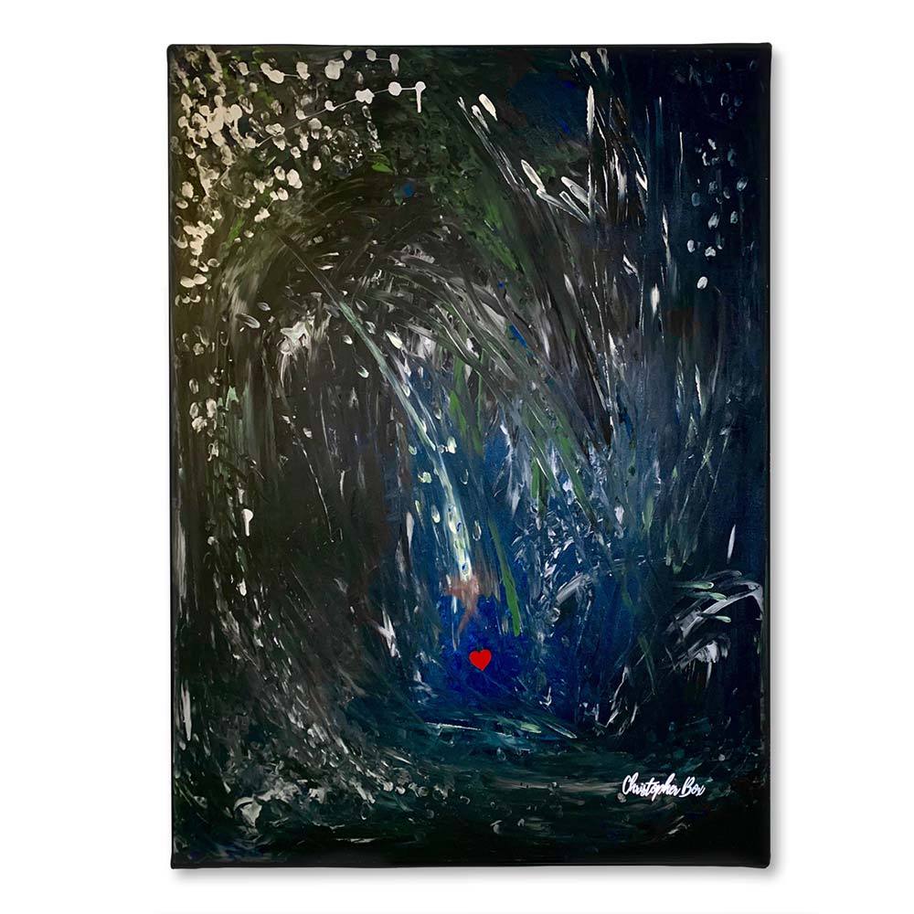 The Little Heart Series - Crash into Me Original Acrylic 38"x50"