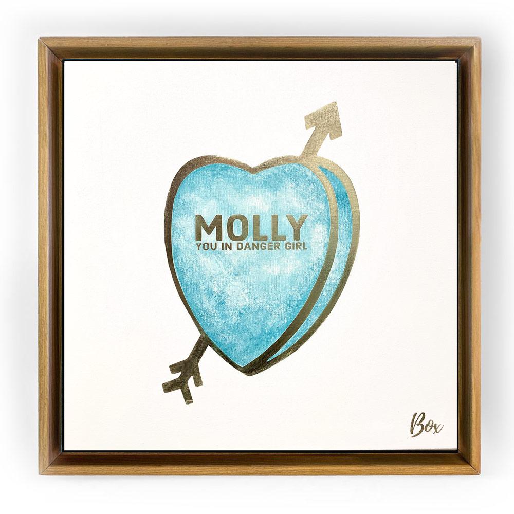 Candy Conversation Hearts Molly You in Danger Girl Original Acrylic - Unframed 20"x 20"